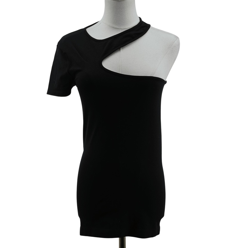 HELMUT‎ LANG Dress Womens M/L Black Bodycon One Shoulder Cutout Jersey Strap